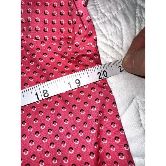 Talbots Women's Pink Geometric Design Button 3/4 Sleeve Size 10 Wrinkle Resist - Picture 7 of 9